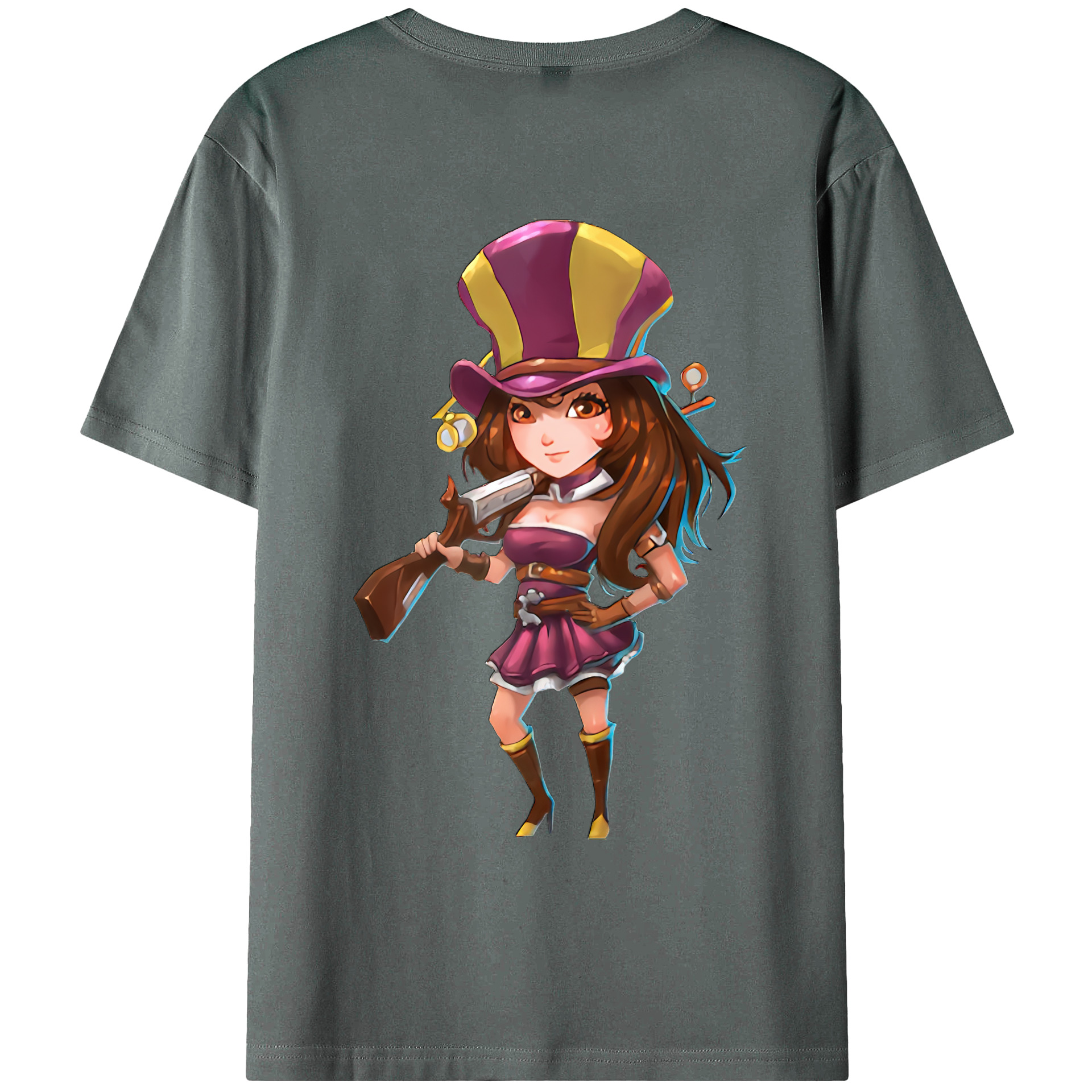 （画像用） リーグ・オブ・レジェンド League of Legends LOL 綿100％ メンズ半袖Tシャツ（バックプリント） 通気性